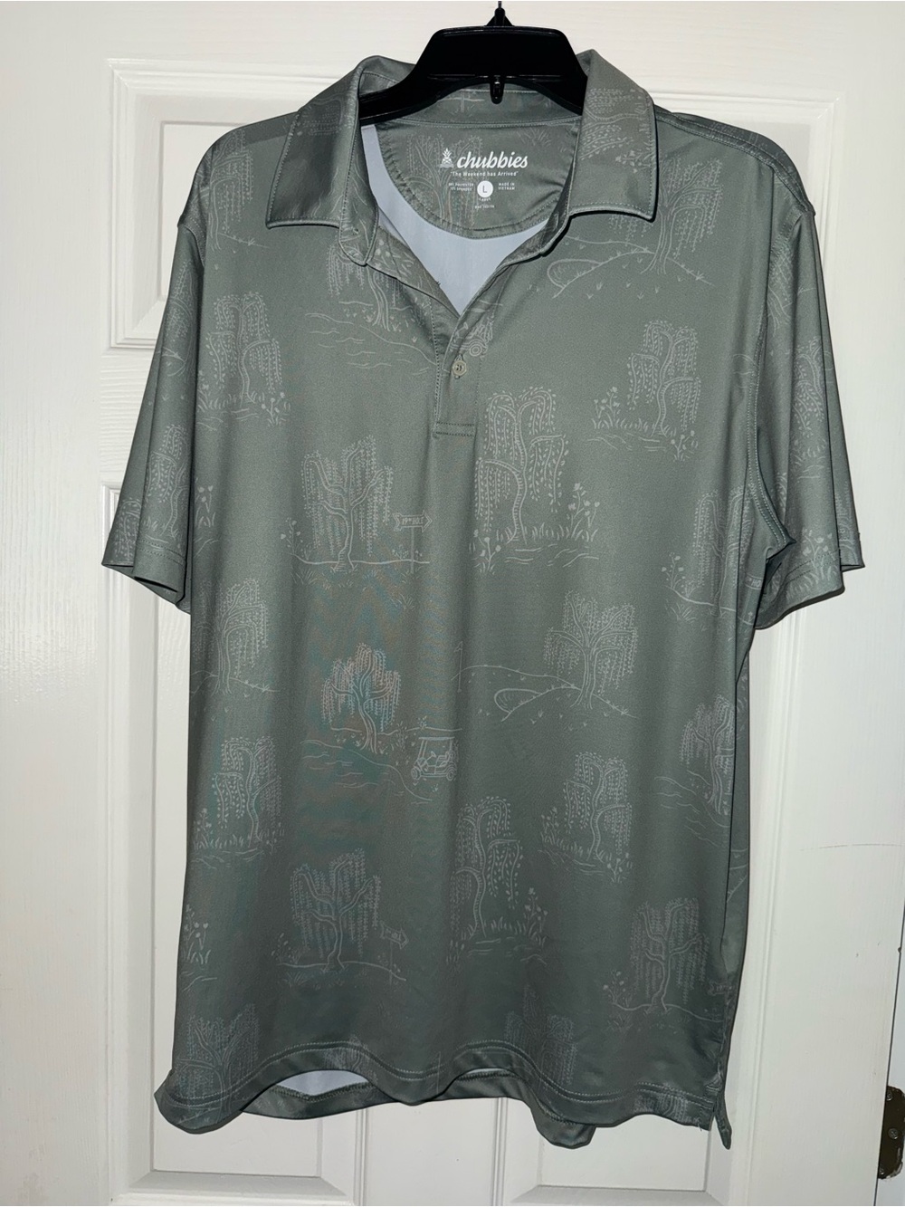 Men's Chubbies Sage Green Performance Polo Size Large